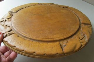 Antique Wooden Hand Carved BREAD BOARD Plate CARROTS Peas Peppers FOLK ART 3