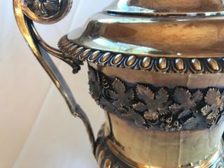 fine English sterling silvergilt covered urn.  Wm.  Elliott 1814 2