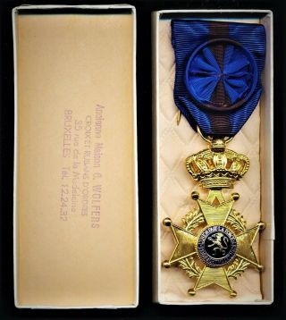 Belgium Medal Order Of Leopold Ii.  4th Class Post 1951 Inc Korean War,  Congo Etc