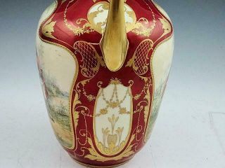 Antique Dresden Ambrosius Lamm Hand Painted Gold Gilded Vase 4