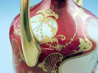 Antique Dresden Ambrosius Lamm Hand Painted Gold Gilded Vase 5