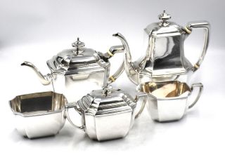 Tiffany & Co Art Deco Hampton Tea Coffee Service Set 5pc Sterling Silver Signed