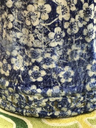 Antique Vintage Pair Chinese Blue & White Enamel Garden Seat Stool Pottery 9