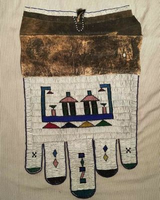 Two South African Nedebele Tribal Beaded Wedding Loan Aprons 2