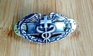 Military Combat Medic Caduceus Pin with Wings N.  S.  Meyer York 9M Vintage 2