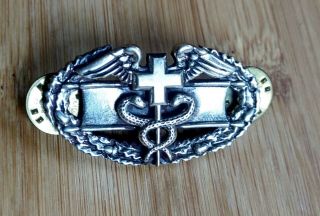 Military Combat Medic Caduceus Pin with Wings N.  S.  Meyer York 9M Vintage 6