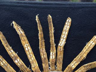 Antique Catholic Religious Holy Lamb Gold Metallic Needlework Embroidered 10