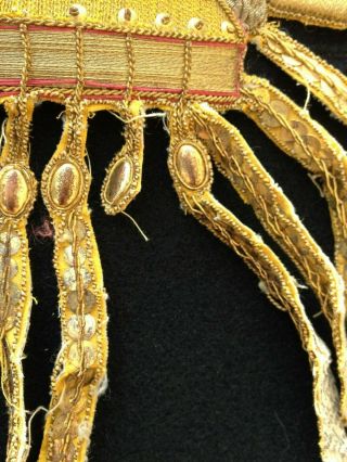 Antique Catholic Religious Holy Lamb Gold Metallic Needlework Embroidered 8