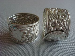 Kirk Sterling Silver 2 Napkin Rings 28 Repousse Fabulous