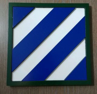 Us Army 3rd Infantry Division " Rock Of Marne " 3d Military Plaque Sign Crest