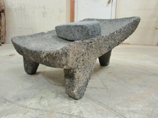 Antique Metate 18 - Grinder - Rustic - Complete - Old Mexican - - Primitive - 13x18x11