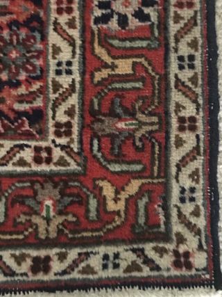 Antique Hand Knotted Persian 100 Wool Runner 10.  7” X 2.  8” 3