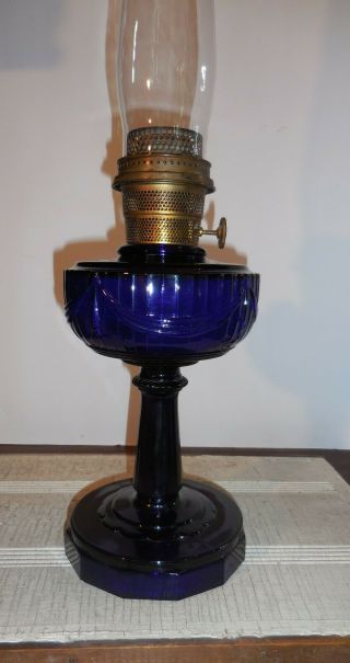 Aladdin Cobalt Lincoln Drape Oil Lamp Nu - Type Model B Antique/vintage