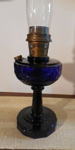 Aladdin cobalt Lincoln Drape Oil Lamp Nu - Type Model B antique/vintage 5