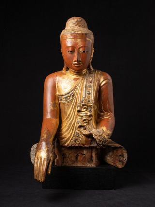 19th Century Antique Burmese Mandalay Buddha Statue From Burma