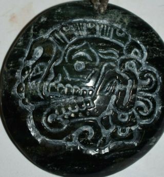 Orig $1099 Wow Pre Columbian Mayan Jade Pendant,  2in Prov