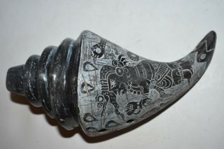 Orig $1099 Wow Pre Columbian Mayan Shell Horn,  7in Prov