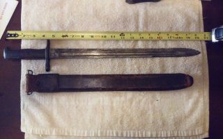 1918 Bayonet And Scabbard - Flamming Bomb And Eagle S.  A.  But 16 Inch