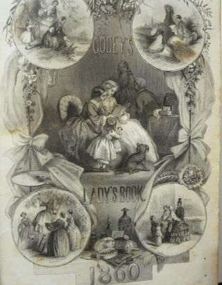1860 pre CIVIL WAR ERA bound GODEY ' S LADIES BOOK - profusely FASHION ILLUSTRATED 4