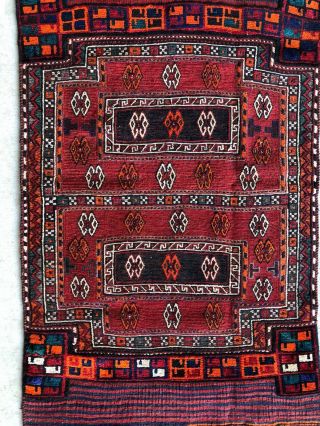 3x7 Gorgeous Vintage Handmade Wool Antique Bakhtiari Persian Carpet Rug Runner