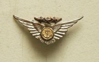 Ww2 Us Navy Aircrew Wings 3 Battle Stars Marked Sterling On Reverse
