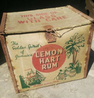 Rare 1950s Rum Packing Crate Display Barenalia Display Barware Lemon Hart Rum