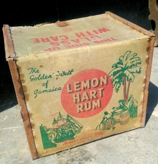 Rare 1950s Rum Packing Crate Display Barenalia display Barware Lemon Hart Rum 4