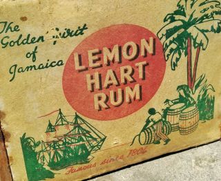 Rare 1950s Rum Packing Crate Display Barenalia display Barware Lemon Hart Rum 5