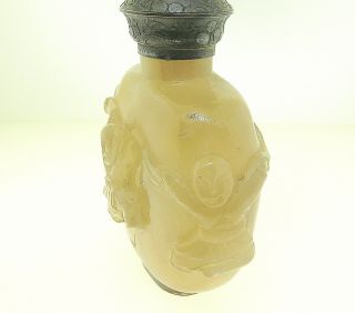 MAISON MAQUET ANTIQUE 19TH C.  CARVED AGATE SNUFF BOTTLE/LIGHTER DECORATION 4