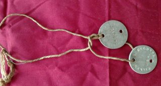 Ww1 Dog Tags W/cord - Cambridge,  Ohio Vet