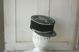 Vintage Kepi Hat French Cap uniform black costume 1930 - 40 PARIS 3