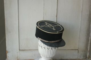 Vintage Kepi Hat French Cap uniform black costume 1930 - 40 PARIS 4