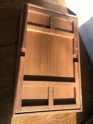 Vintage Mid Century Modern DANISH TEAK WOOD Folding Serving Tray 8