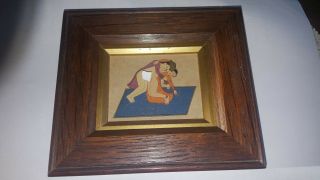 Authentic Late 19th Century Erotic Indian Kama Sutra Watercolour