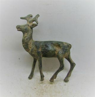 Circa 100bc - 100ad Ancient Celtic Bronze Deer Statuette Scarce