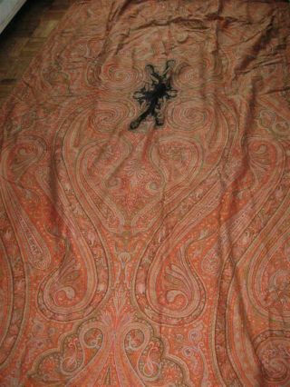 Antique Long 127 " Paisley Shawl Runner Tablecloth Kashmir