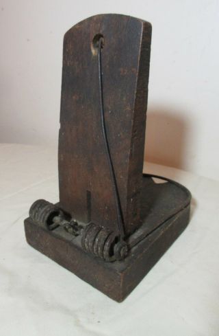 antique handmade primitive wood metal spring loaded rat mouse trap catcher 3