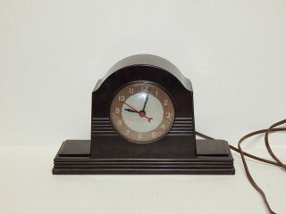 1930 ' s - ' 40 ' s vintage LACKNER NEON - GLO electric clock deco Bakelite light 4