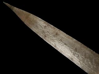 African Mossi Dagger Knife Crocodile Engraved Blade 12