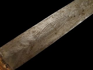 African Mossi Dagger Knife Crocodile Engraved Blade 9
