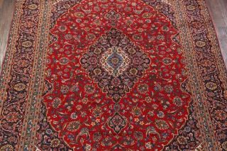 Vintage Red Traditional Floral Persian Area Rug 9x13 Hand - Knotted Oriental Wool 3