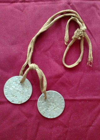 Ww1 Dog Tags W/cord - 138th Infantry,  35th Division