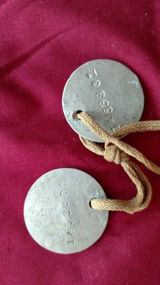 WW1 DOG TAGS w/CORD - 138th INFANTRY,  35TH DIVISION 3