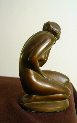Lovely Art Deco Bronzed Nuart Nude Figure 1920s - 30s 3