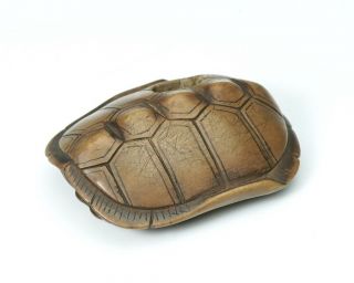 Fine Japanese Turtle Wood Netsuke Signed Masayoshi - 19th Century