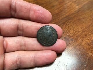 Dug Pre Civil War 1 - Piece Navy Vertical Anchor Overcoat Button