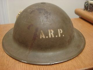 1941 Helmet Canadian Civil Defence A.  R.  P.  Air Raid Precautions Complete
