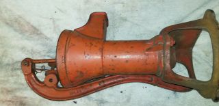 Vintage Cast Iron Red Sink Hand Pitcher Well Pump Columbiana Ohio NOS 8