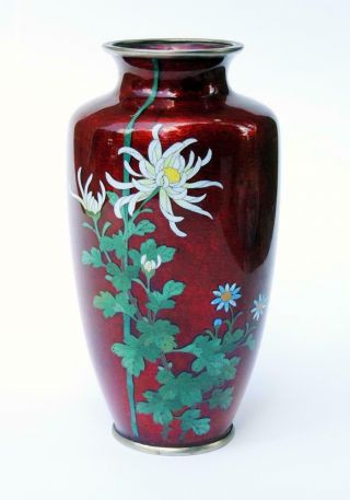 Japanese Ginbari Cloisonne Enamel Vase C1930 Meiji Period