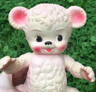 Vtg 1958 Sunny The Bear Squeaky Toy Jointed Doll By Sun Rubber Company Rare
